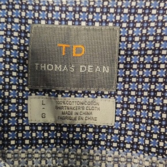 Thomas Dean Men's Long Sleeve Button-down Shirt Size Large - Picture 2 of 4